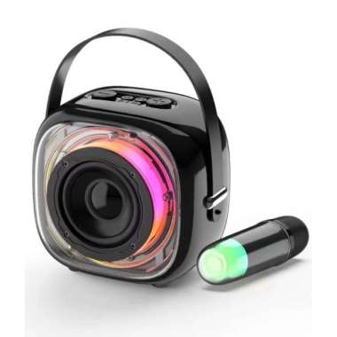 Lenyes S226 speaker bluetooth portable wireless karaoke RGB original Hitam