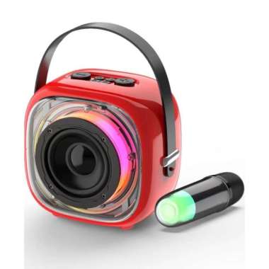 Lenyes S226 speaker bluetooth portable wireless karaoke RGB original Merah