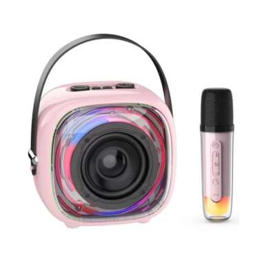 Lenyes S226 speaker bluetooth portable wireless karaoke RGB original PINK