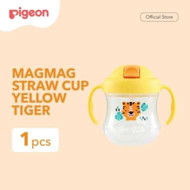 Pigeon MagMag Straw Cup 200 ml / Botol Minum Bayi Sedotan Yellow Tiger