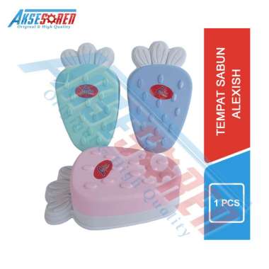 Aksesoren Tempat Sabun Mandi Tebal Alexish / Kotak Wadah Sabun Mandi Batangan Palastik Motif Strowbe