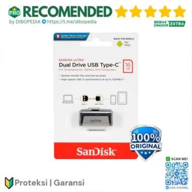 New Sandisk Ultra Dual Usb Drive Type-C 128Gb - Sdddc2-128G - Black Termurah 16 GB Hitam