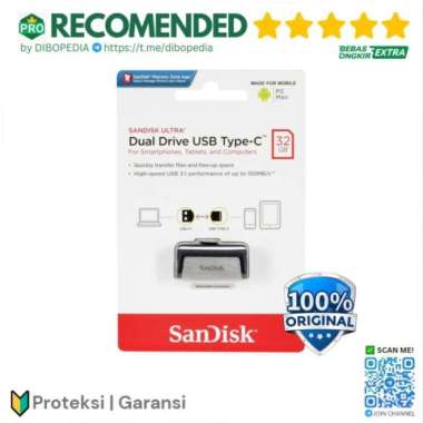 New Sandisk Ultra Dual Usb Drive Type-C 128Gb - Sdddc2-128G - Black Termurah 32 GB Hitam