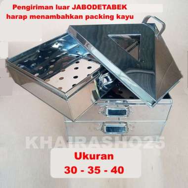 Klakat Steamer kukusan 3 susun stainless ukuran 30X30 35x35 40x40 cm 30x30