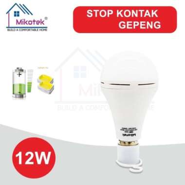 Mikotek Lampu Emergency Bohlam LED 8 Watt 12 Watt Cahaya Putih 12 Watt