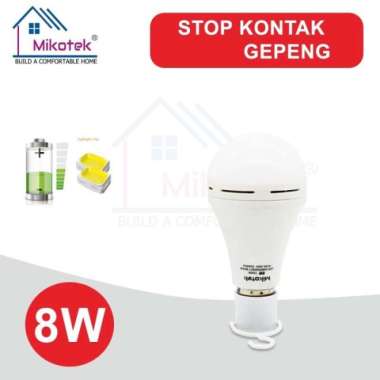 Mikotek Lampu Emergency Bohlam LED 8 Watt 12 Watt Cahaya Putih 8 Watt