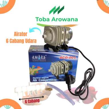 Mesin Pompa Udara Airator Aquarium Kolam Ikan Bioflok Amara ACO 001 Multicolor