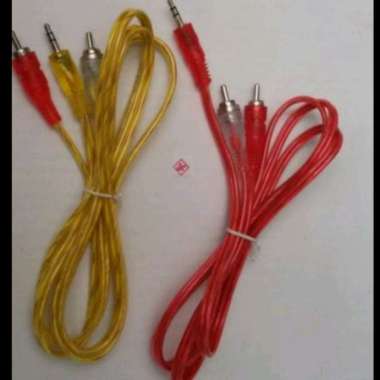 Kabel Rca 2x1 Transparan / Kabel Audio 2 ke 1 / Kabel Jack HP To Speaker/Laptop/Tablet