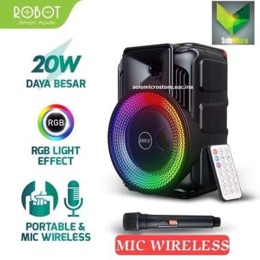 Speaker Bluetooth ROBOT RB500 Mic Wireless Karaoke Portable Super Bass