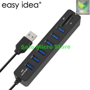 Usbhub 2 in 1 USB Hub 6 Port Combo Card Reader SD/TF Card