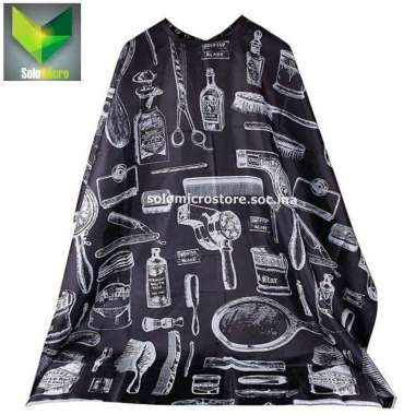 JUBAH SALON Potong Apron Pangkas RambutBarbershop Kain Cape Hitam