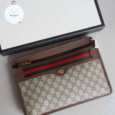 Gucci Pochette / Clutch Ophidia Supreme Brown - 100% Authentic