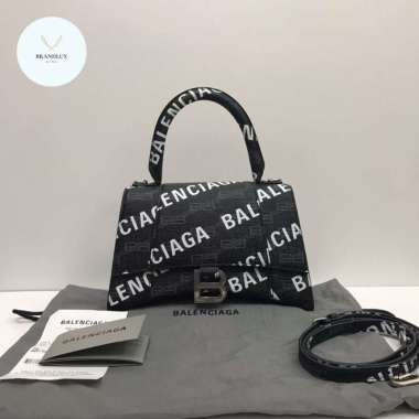 BALENCIAGA Hourglass monogram logo Black SHW