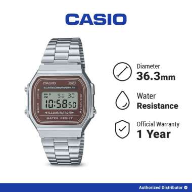 Jam Tangan Unisex Casio General A168WA-5AYDF Original Digital silver