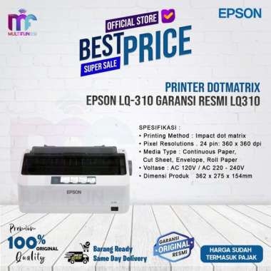 Printer Dotmatrix Epson LX-310 Garansi Resmi LX310 LX310