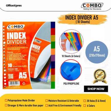 Index Divider A5 / Pembatas Binder / Binder Divider / File Divider A5 / Divider Plastik