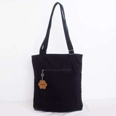 ZS Lala Canvas Totebag - Tweelyforbag - Tas Totebag Wanita - Tas Wanita Hitam Canvas