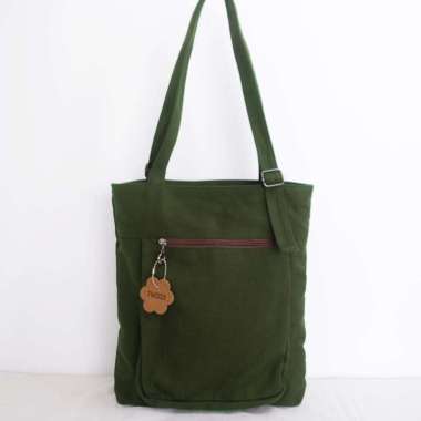 ZS Lala Canvas Totebag - Tweelyforbag - Tas Totebag Wanita - Tas Wanita Army Canvas