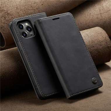CASING IPHONE 12 PRO MAX CASE IPHONE 12 12 PRO FLIP LEATHER IP12 PRO MAX Hitam