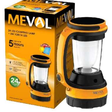 Meval 24 LED Camping Lamp + 3w Senter + Panel Surya - Putih original
