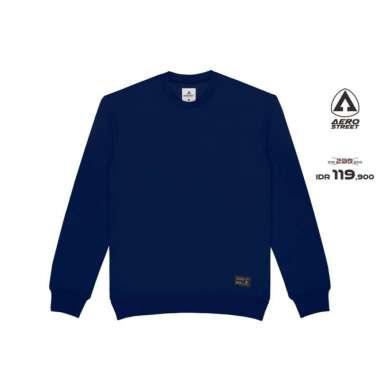 Aerostreet Crewneck Polos Gelap Sweater Sweatshirt NAAAA Navy XXL