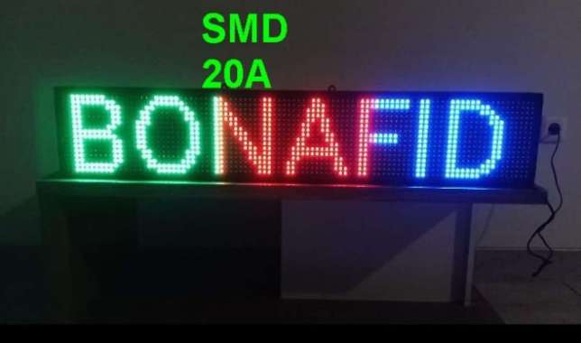 LED RUNNING TEXT WIFI OUTDOOR MERAH 100 X 20 CM TULISAN BERJALAN kombinasi 20a