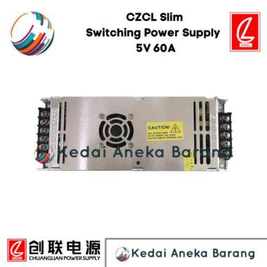 CZCL SLIM SWITCHING POWER SUPPLY PSU TIPIS 5V 60A 5 VOLT 60 AMPERE FAN