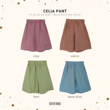 CELIA PANT - DEEP BLUE, FERN, ROSY, SIERRA 4Y - SIERRA