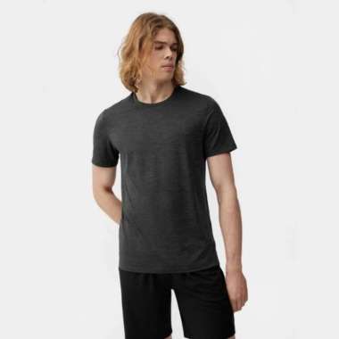 Kaos Polos Muscle Fit Katun 30s O-neck Bintik Lengan Pendek ABU POLOS M