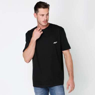 Kaos Polos Muscle Fit Katun 30s O-neck Bintik Lengan Pendek HITAM POLOS XL