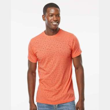 Kaos Polos Muscle Fit Katun 30s O-neck Bintik Lengan Pendek ORANGE BINTIK M
