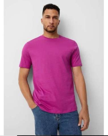 Kaos Polos Muscle Fit Katun 30s O-neck Bintik Lengan Pendek UNGU POLOS XL