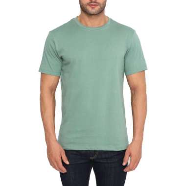 Kaos Polos Muscle Fit Katun 30s O-neck Bintik Lengan Pendek SAGE POLOS L