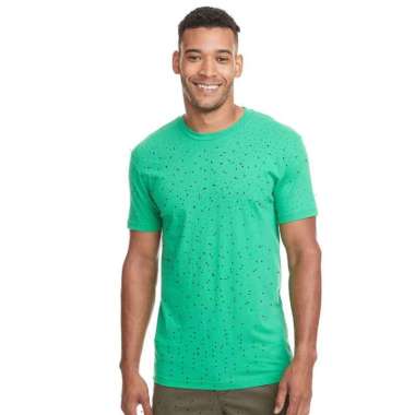 Kaos Polos Muscle Fit Katun 30s O-neck Bintik Lengan Pendek HIJAU BINTIK XL