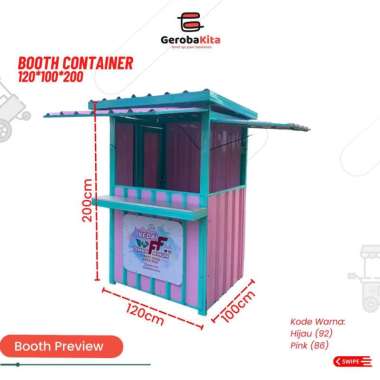 Booth Container 120x100x200 Custom Lantai