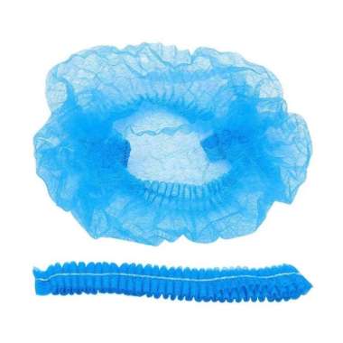 Hairnet / Nurse Cap/ Mob Cap Putih / Biru isi 100 Biru