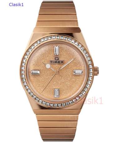 Jam Tangan Wanita Q TIMEX TW2W10700 Stainless - Rosegold Garansi Resmi 1 Tahun