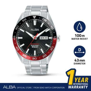 ALBA Jam Tangan Pria A3B001 Automatic Stainless Steel Silver Watch