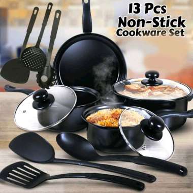 Cookware set 13 hitam UK 16.18.22.22 cm