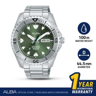 ALBA Jam Tangan Pria AL4577 Automatic Stainless Steel Silver Watch