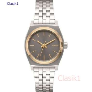 Original 100%!! Jam tangan wanita Nixon A3992477-00 Small Time Teller Silver Gold A399247700 garansi