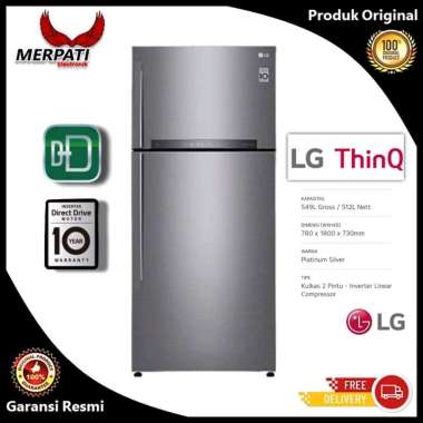LG GN-H702HLHL KULKAS 2 PINTU LG INVERTER GNH702HLHL GN H702HLHL