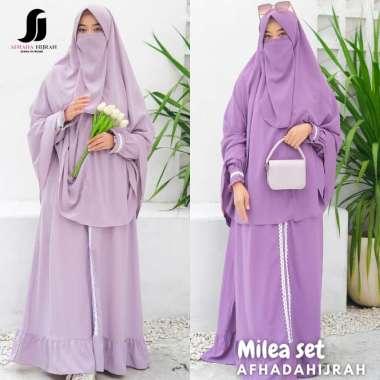 Gamis syari jilbab cadar Milea wolvis baju set hijab instan free niqab terbaru S HITAM