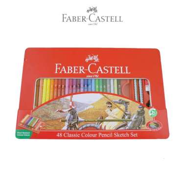 Pensil Warna Faber Castell 48 Classic Kemasan Kaleng (Tin Case)