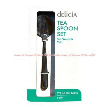 Delicia Tea Spoon Set 6pcs Sendok Teh Stainless Steel Bahan Tebal Anti Bengkok