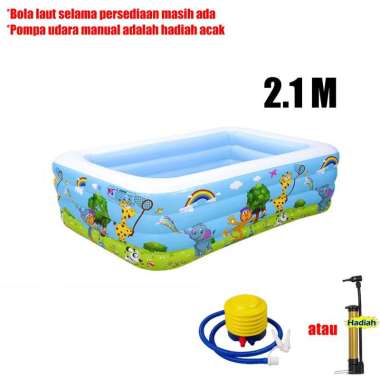 Kolam Renang Anak Jumbo 3 Ring 210x135x60 cm Kolam Mandi B 2.1m+Pompa