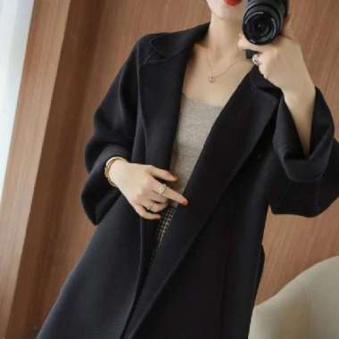 LONG COAT PREMIUM KOREAN COAT BLAZER BAHAN TEBAL L black