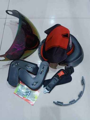 Busa Helm KYT 2 Vision full set Free Buble wrapp BUSA 2VISION FULSET KANCING BESI + TALI + KACA SILV