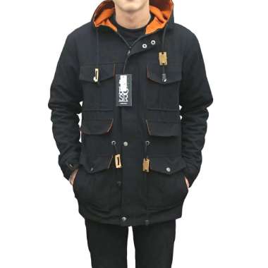 VERISH Jaket Parka Pria Suede JUMBO XXL - XXXL Hitam XXL