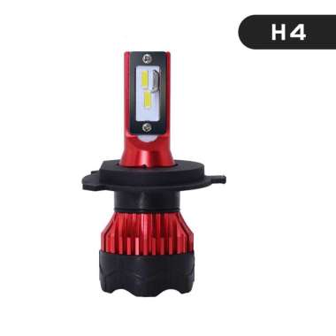 Lampu Depan Mobil LED ZES Headlight 12000LM 55W H4 2PCS 6000K atau Pure White - Red